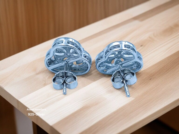 Avani Jewellers Silver Fancy Studs - 3.38