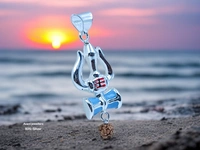 Silver God Pendant - BLUE, 5.12