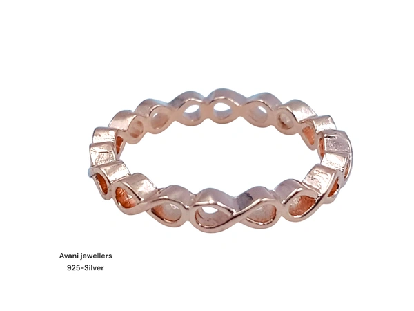 Avani Jewellers Silver Ladies Plain Ring - 1.75, 12, ROSE
