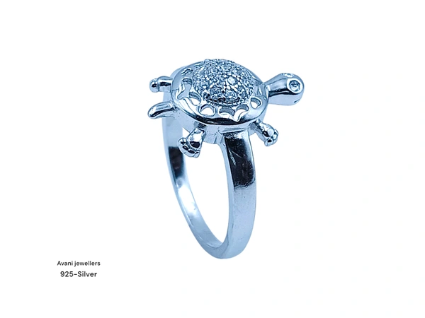 Avani Jewellers Silver Tortoise Fancy Ring - 3.07, 13