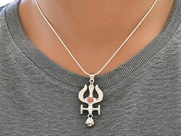 Silver God Pendant - BLUE, 5.12