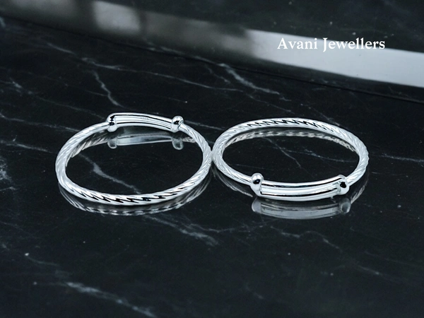 Avani Jewellers Silver Baby Plain Kade - 14.48, Adjustable