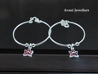 Avani Jewellers Silver Baby Plain Kade - 10.28, Adjustable