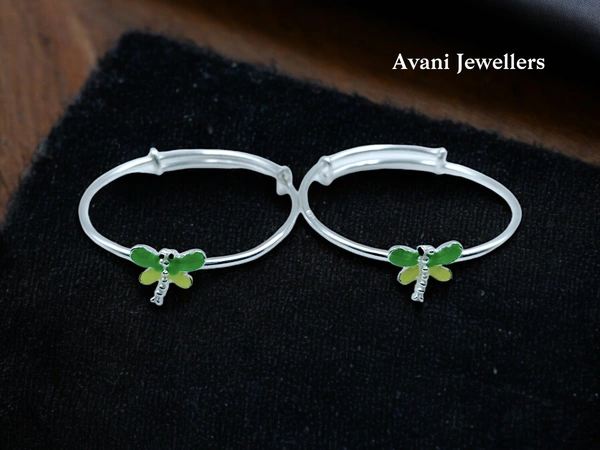 Avani Jewellers Silver Baby Plain Kade - 9.22, Adjustable