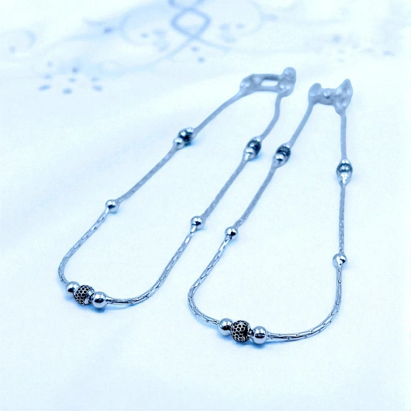 Silver Fancy Paayal - 11.33, 10.5 Inch