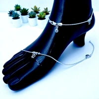 Silver Fancy Paayal - 12.75, 10.5 Inch