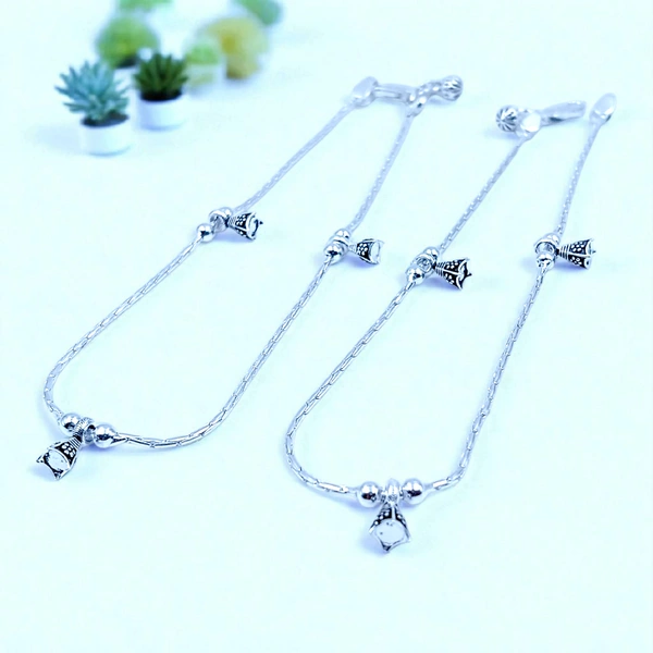 Silver Fancy Paayal - 13.25, 10.5 Inch