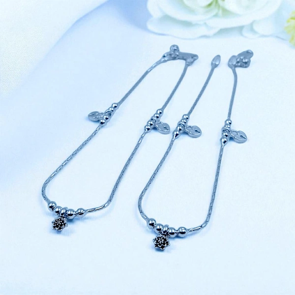 Silver Fancy Paayal - 14, 10.5 Inch