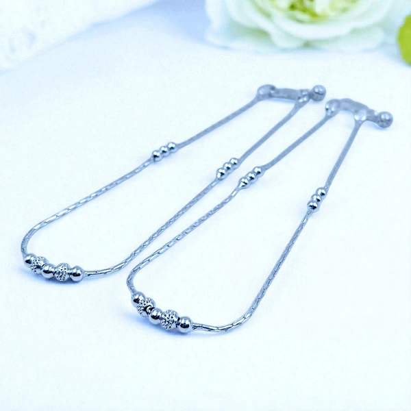 Silver Fancy Paayal - 11.28, 10.5 Inch