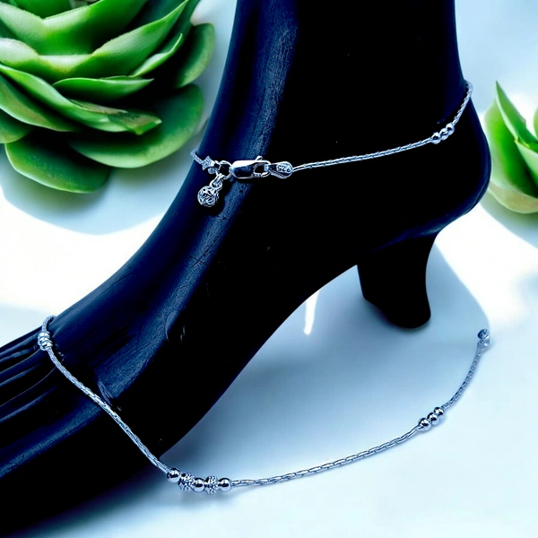 Silver Fancy Paayal - 11.28, 10.5 Inch