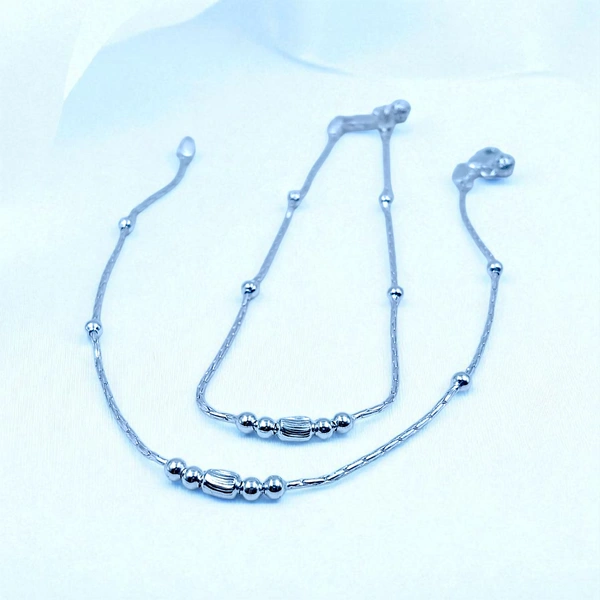 Silver Fancy Paayal - 10.96, 10.5 Inch