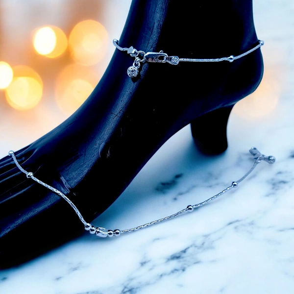 Silver Fancy Paayal - 10.96, 10.5 Inch