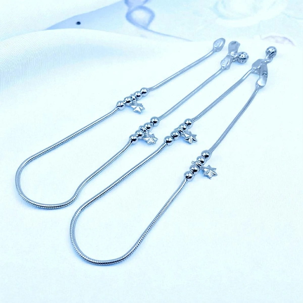 Silver Fancy Paayal - 15.55, 10.5 Inch