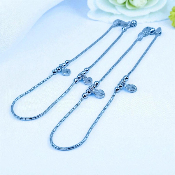 Silver Fancy Paayal - 12.48, 10.5 Inch