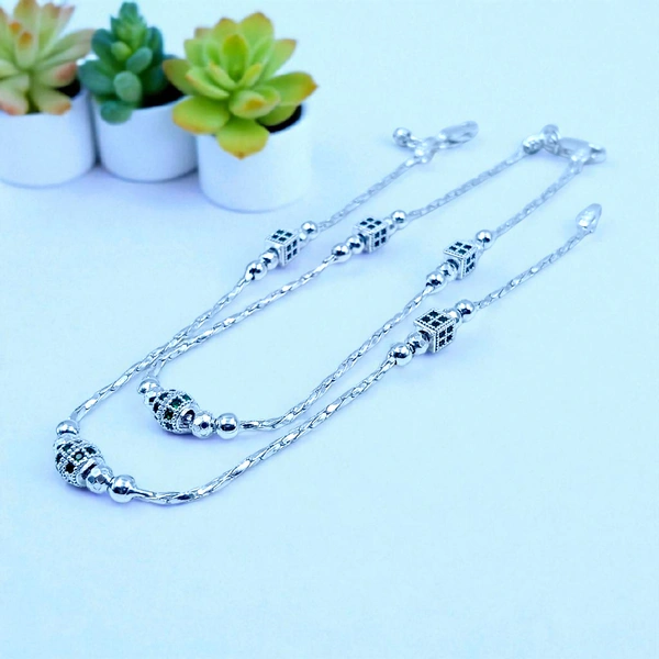 Silver Fancy Paayal - 18.61, 10.5 Inch