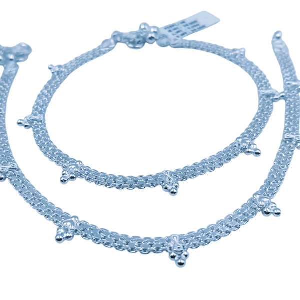 Silver Fancy Paayal - 34, 10.5 Inch