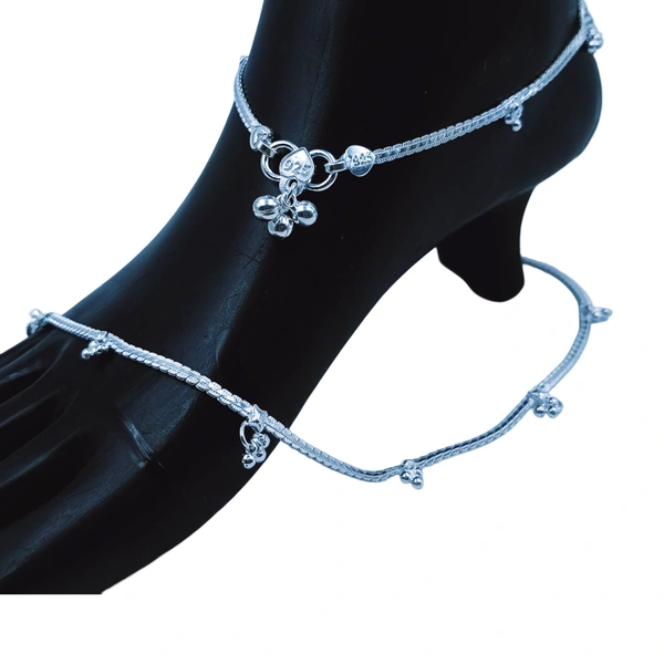 Silver Fancy Paayal - 24.6, 10.5 Inch