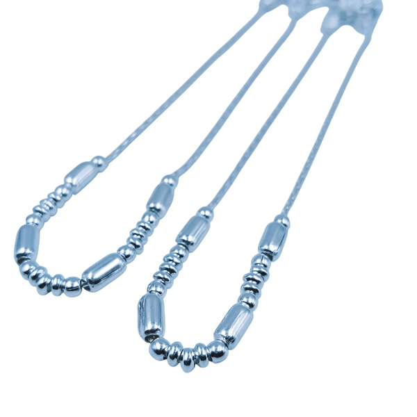 Silver Fancy Paayal - 20.6, 10.5 Inch