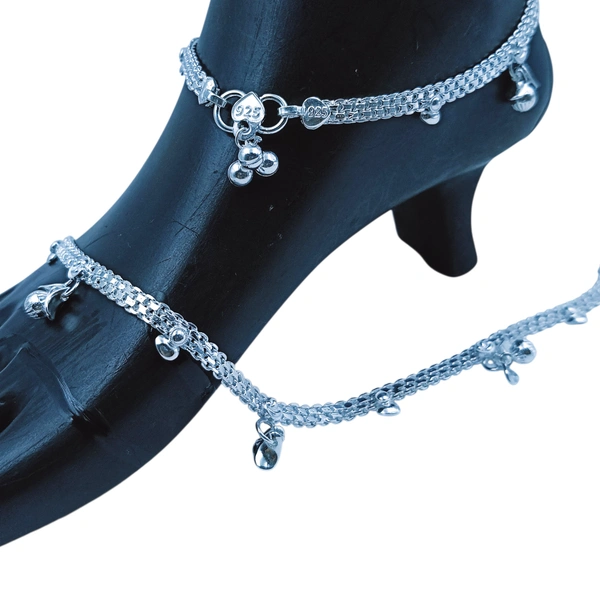 Silver Fancy Paayal - 40.5, 10.5 Inch