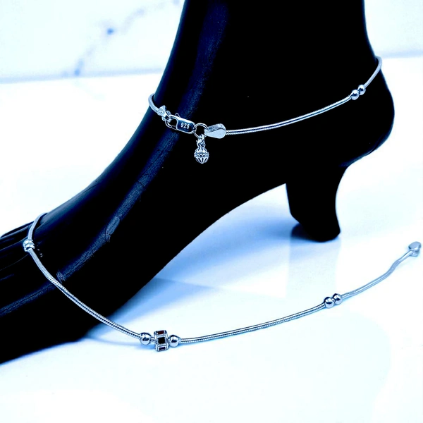 Silver Fancy Paayal - 15.53, 10.5 Inch