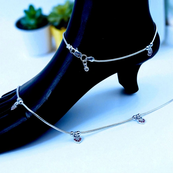 Silver Fancy Paayal - 17.91, 10.5 Inch