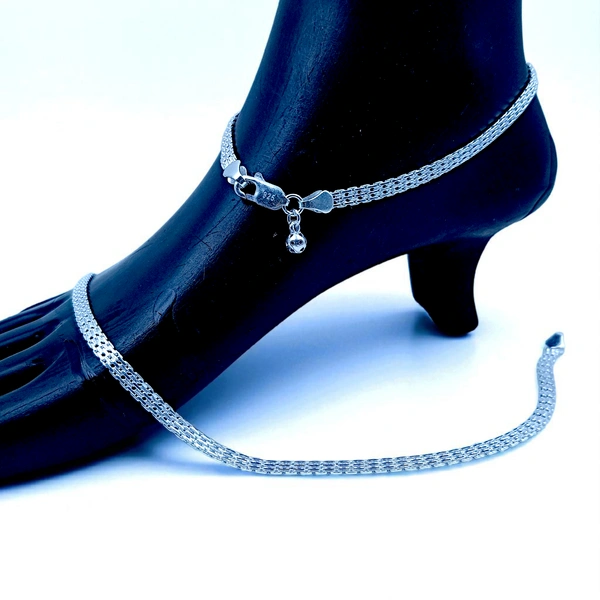 Silver Fancy Paayal - 21.48, 10.5 Inch