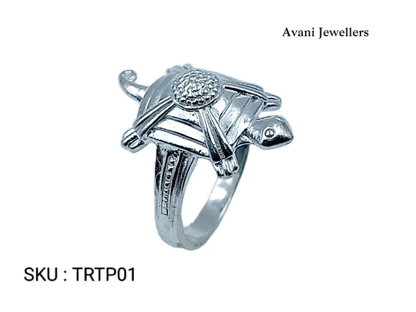 Avani Jewellers Silver Tortoise Plain Ring - 3.26, 14