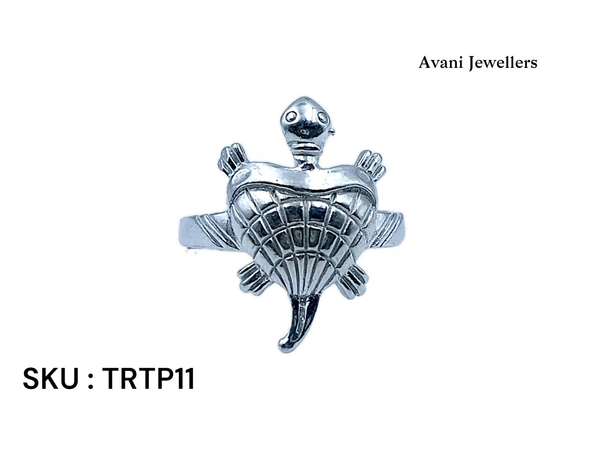 Avani Jewellers Silver Tortoise Plain Ring - 3.34, 14