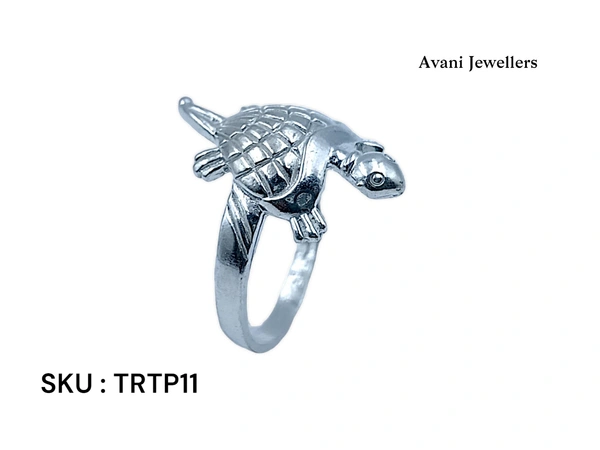 Avani Jewellers Silver Tortoise Plain Ring - 3.34, 14