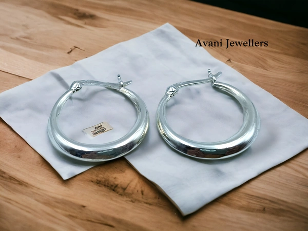 Avani Jewellers Silver Antique Plain Earrings - 3.96