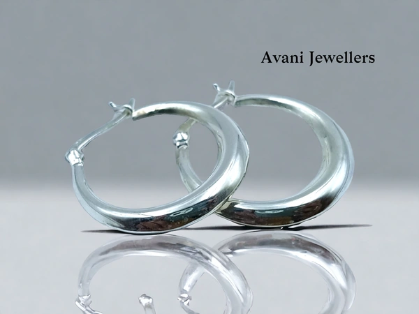 Avani Jewellers Silver Antique Plain Earrings - 3.96