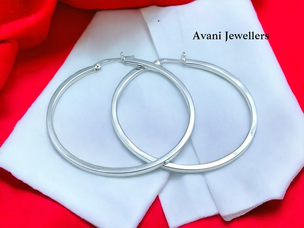 Avani Jewellers Silver Antique Plain Earrings - 6.16