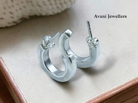 Avani Jewellers Silver Antique Plain Earrings - 4.2