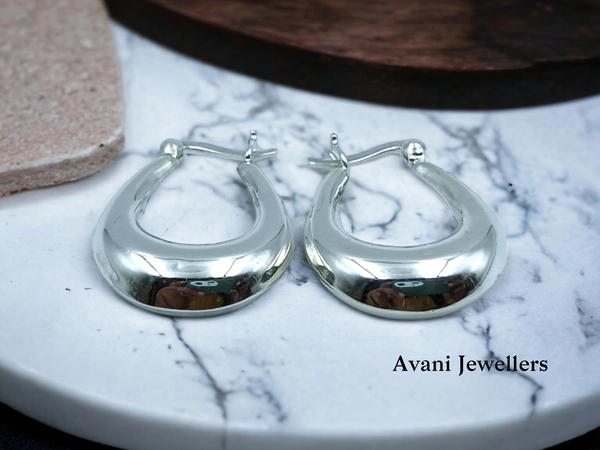 Avani Jewellers Silver Antique Plain Earrings - 4.57