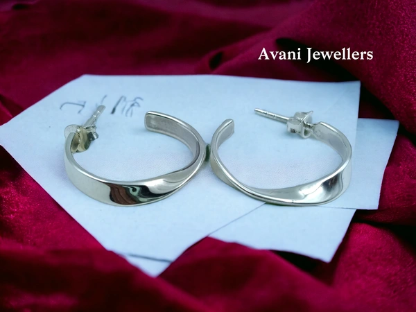 Avani Jewellers Silver Antique Plain Earrings - 3.2