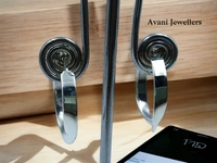 Avani Jewellers Silver Antique Plain Earrings - 3.2