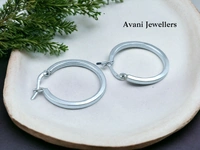 Avani Jewellers Silver Antique Plain Earrings - 3.81
