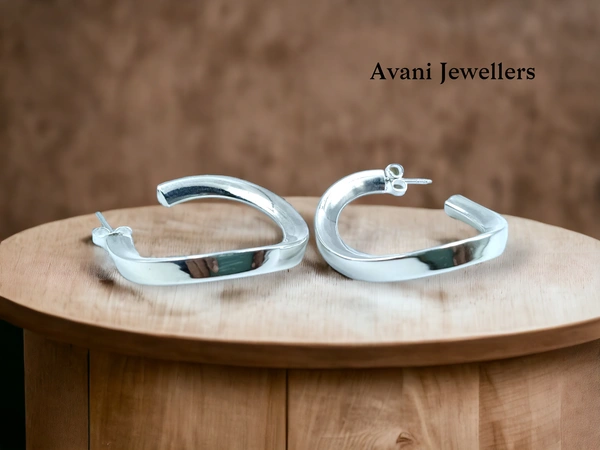 Avani Jewellers Silver Antique Plain Earrings - 5.85