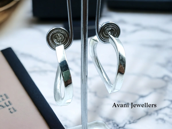 Avani Jewellers Silver Antique Plain Earrings - 5.85