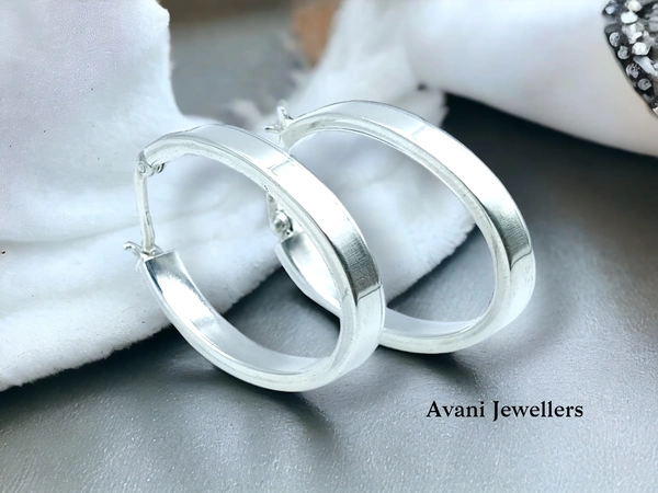 Avani Jewellers Silver Antique Plain Earrings - 5.91