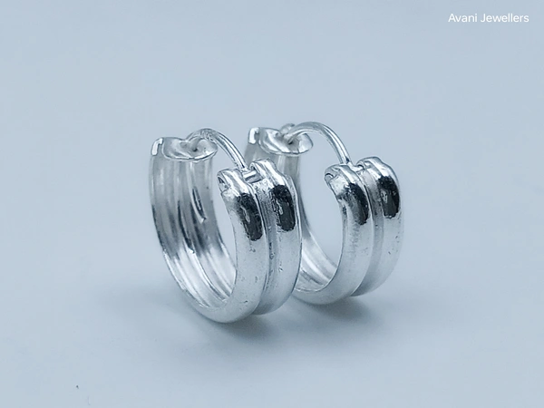 Avani Jewellers Silver Antique Plain Earrings - 1.72