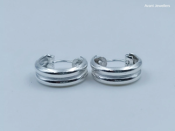 Avani Jewellers Silver Antique Plain Earrings - 1.72