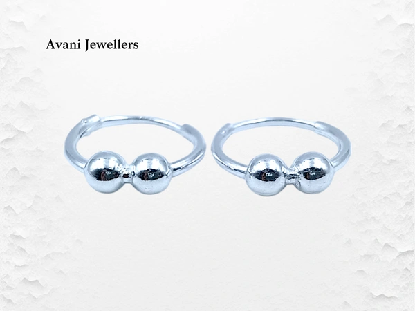 Avani Jewellers Silver Antique Plain Earrings - 1.6