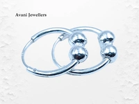 Avani Jewellers Silver Antique Plain Earrings - 1.6