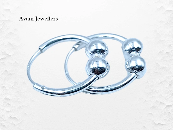 Avani Jewellers Silver Antique Plain Earrings - 1.6