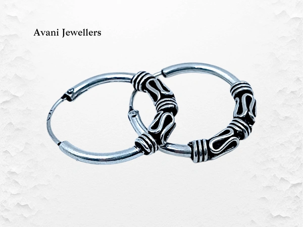 Avani Jewellers Silver Antique Plain Earrings - 1.95