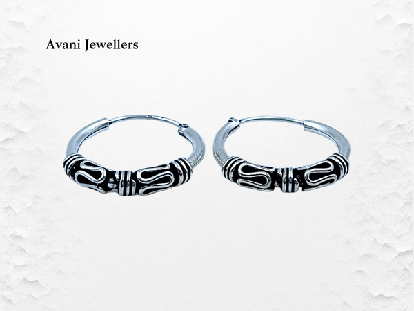 Avani Jewellers Silver Antique Plain Earrings - 1.95
