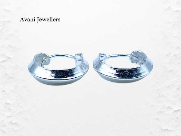 Avani Jewellers Silver Antique Plain Earrings - 1.4