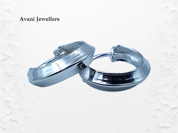 Avani Jewellers Silver Antique Plain Earrings - 1.4