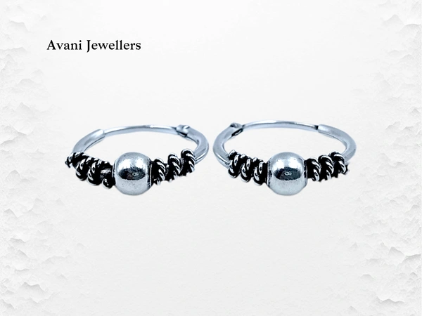 Avani Jewellers Silver Antique Plain Earrings - 2.06